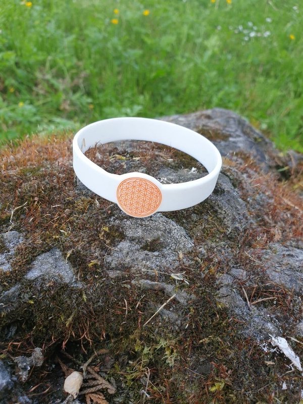 Armband Silikon mit Blume des Lebens   1 Stück